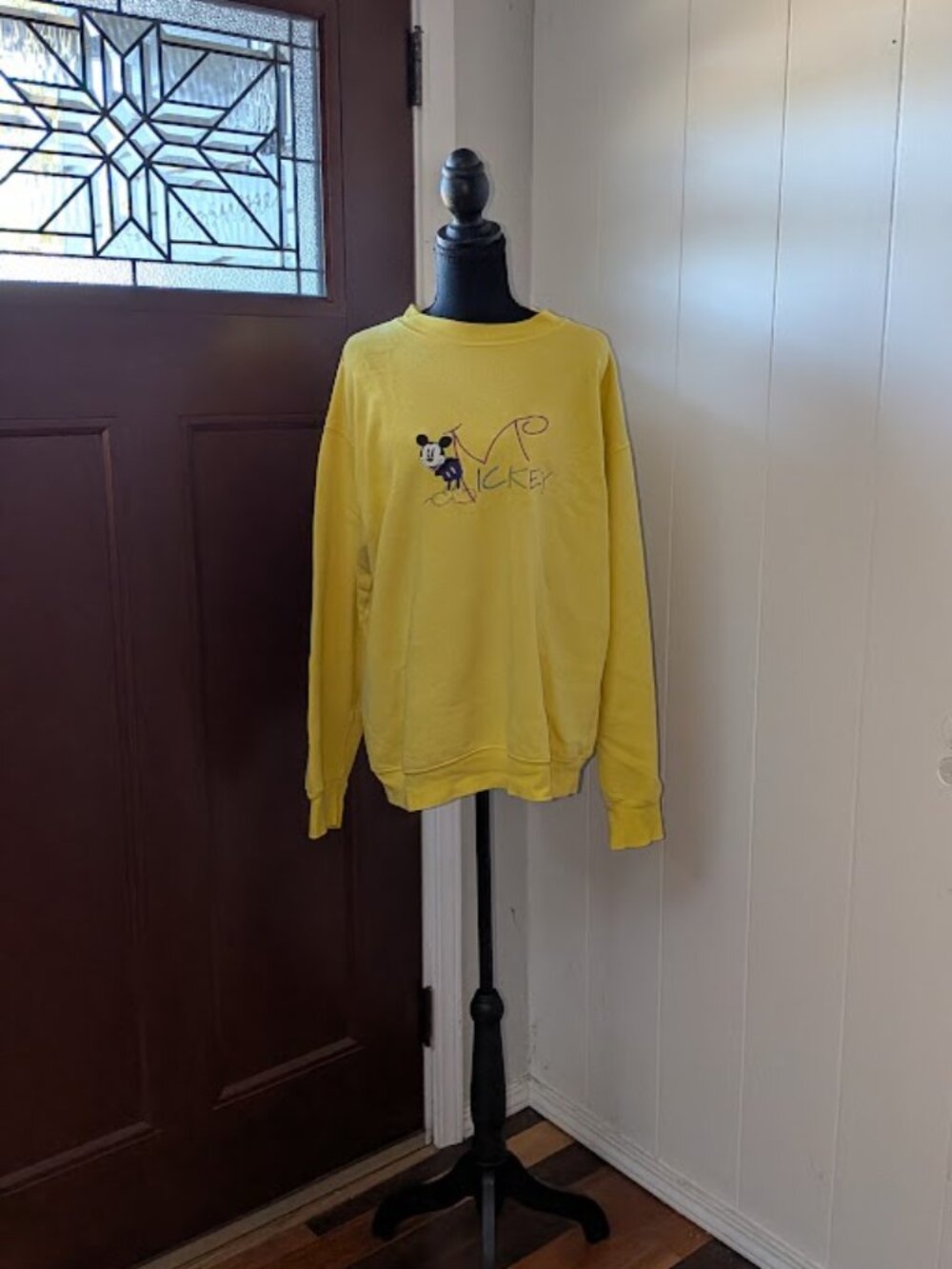 Yellow Mickey Graphic Women's Vintage Sweatshirt Size Large - Picture 2 of 14
